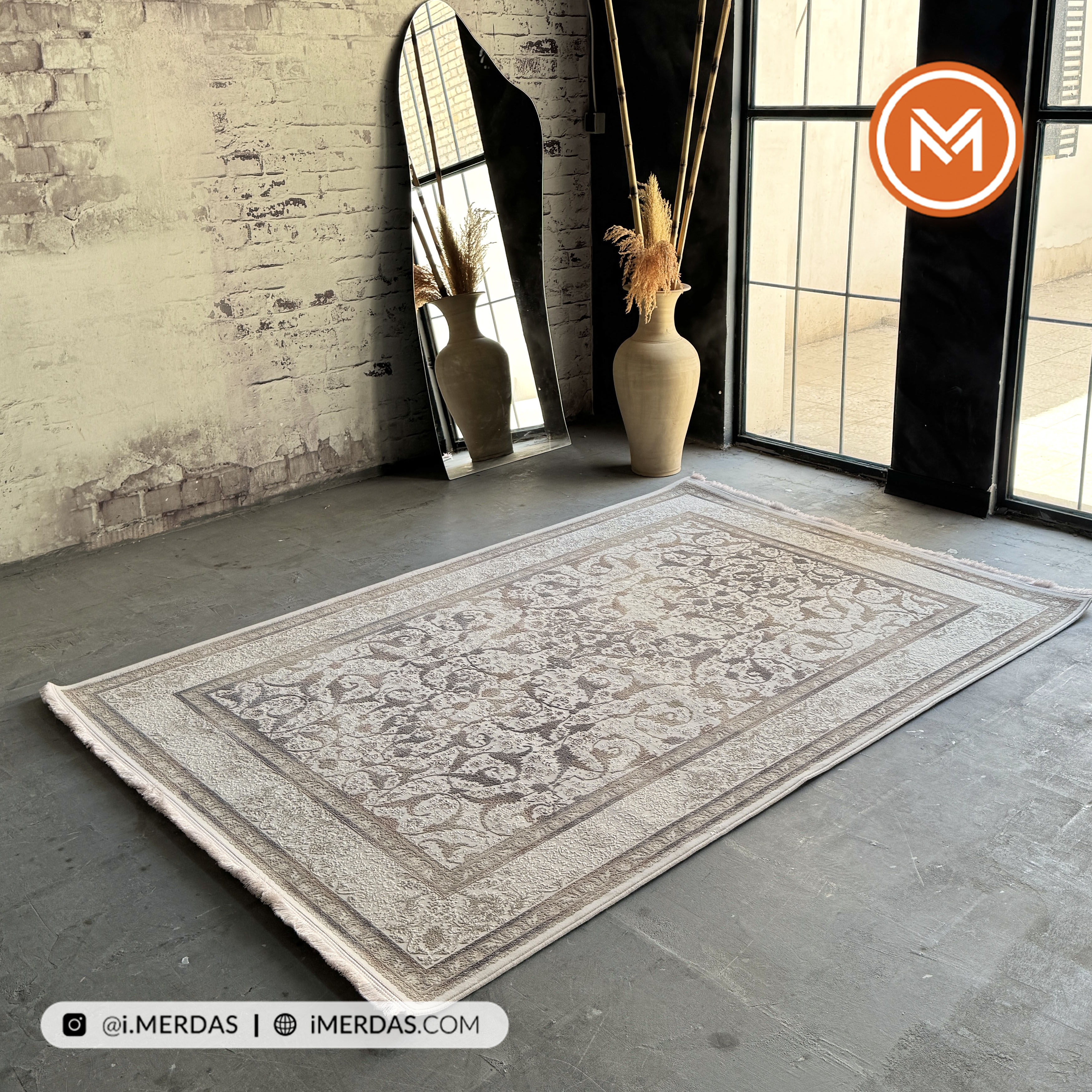 فرش وینتیج کد 10AV0040 زمینه فندقی